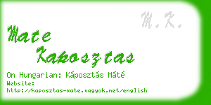 mate kaposztas business card